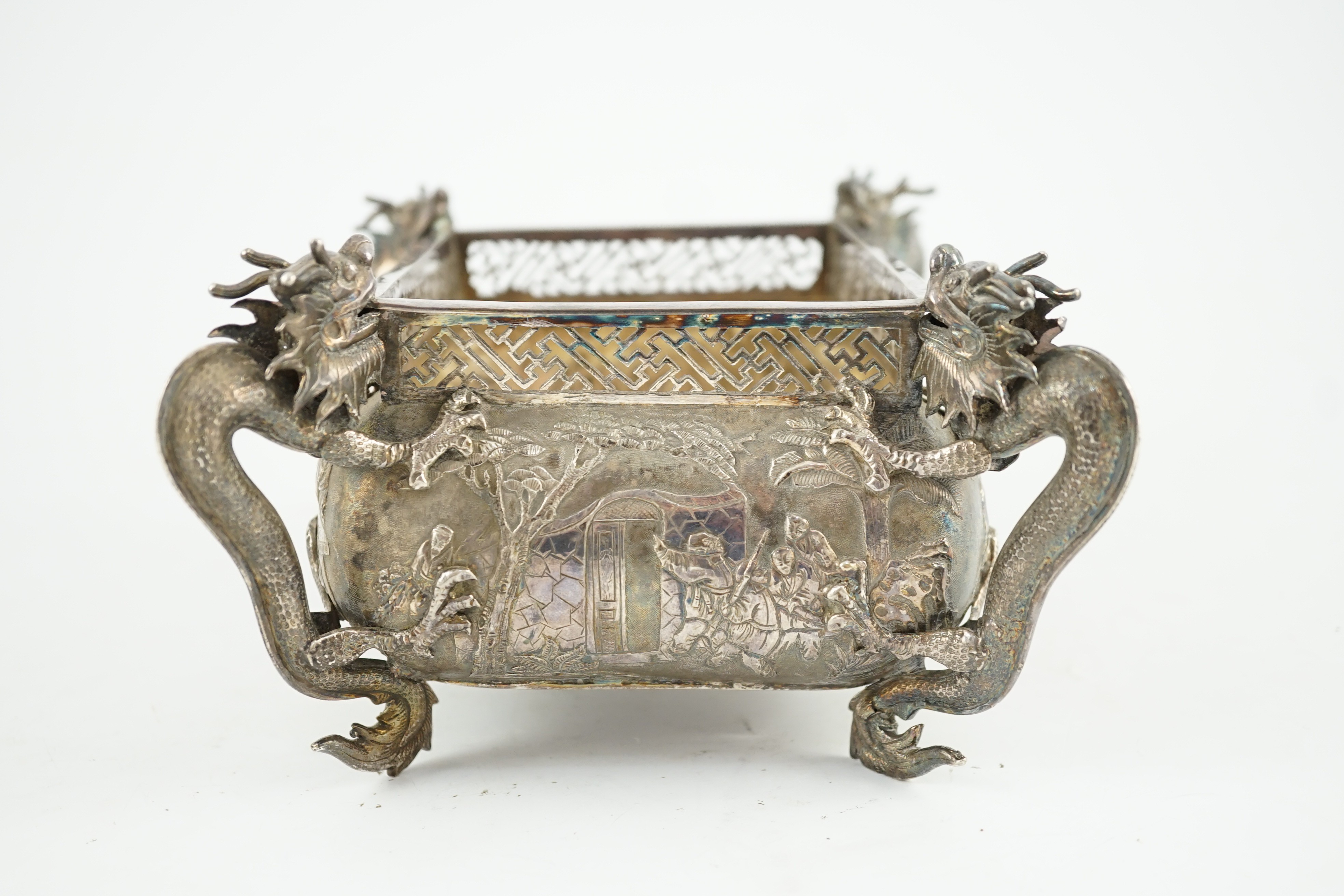 A late 19th/early 20th century Chinese Export silver planter, maker WC